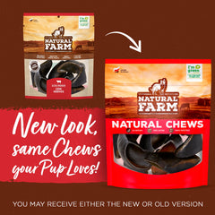 Natural Farm Cascos de vaca trenzados, textura atractiva para perros