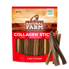 Natural Farm Collagen Sticks para perros: sabor y cuidado dental durante la masticación.