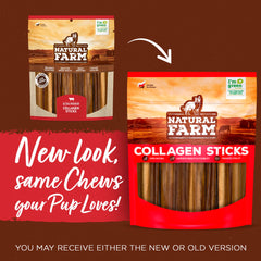 Natural Farm masticables trenzados de colágeno, mordida dura para perros, estimula masticación