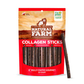 Natural Farm palitos bully revestimiento de colágeno para masticación prolongada.