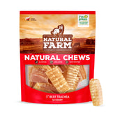 Natural Farm tráquea de res premium de 3 pulgadas para perros.