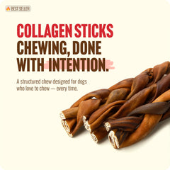 Natural Farm trenza de colágeno para perros, masticación prolongada