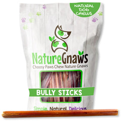 Nature Gnaws bully-stick res 11-12 pulgadas, masticación de larga duración para perros grandes