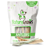 Nature Gnaws cuernos de alce y ciervo 1 lb: mezcla dividida y entera para masticadores grandes.