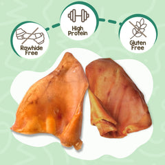 Nature Gnaws orejas de cerdo para perros: masticando lentamente para diversión y alivio del aburrimiento.