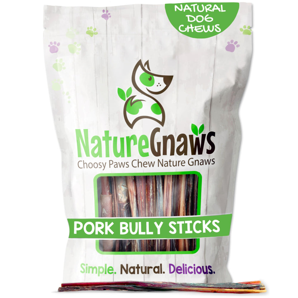 Nature Gnaws palitos bully de cerdo extra-delgados para perros pequeños, duraderos y fáciles de masticar
