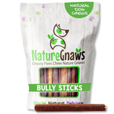 Nature Gnaws Palitos Bully grandes, 5-6 pulgadas, 15 unidades, masticación prolongada para perros.