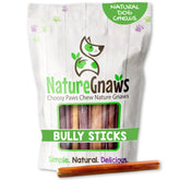 Nature Gnaws palitos bully para perros pequeños, masticación prolongada para calma.
