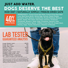 Nature's Diet Simply Raw, huevo entero, fuente proteica natural para perros activos.
