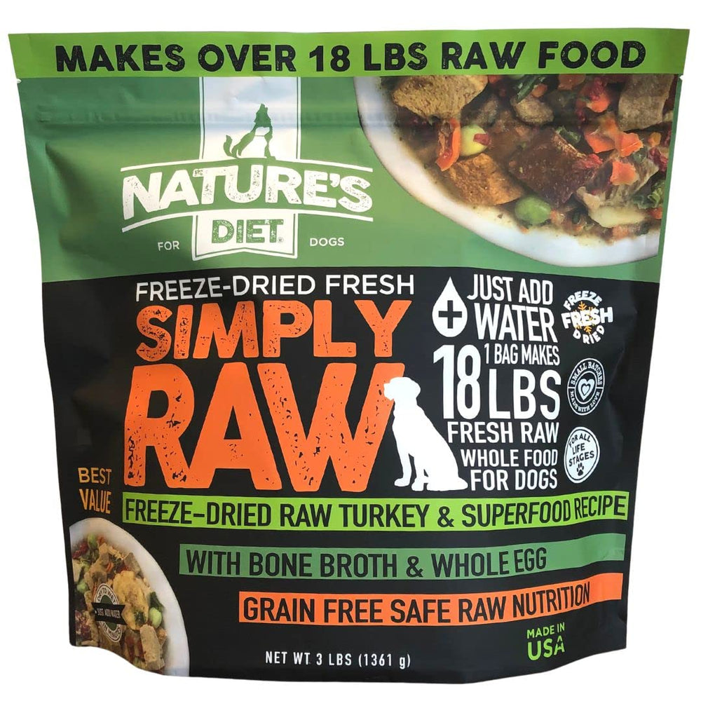 Nature's Diet Simply Raw envase práctico para almacenamiento y preparación rápida