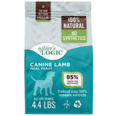 Nature's Logic delicia de cordero en bolsa, alimento seco de alta proteína para perros activos.