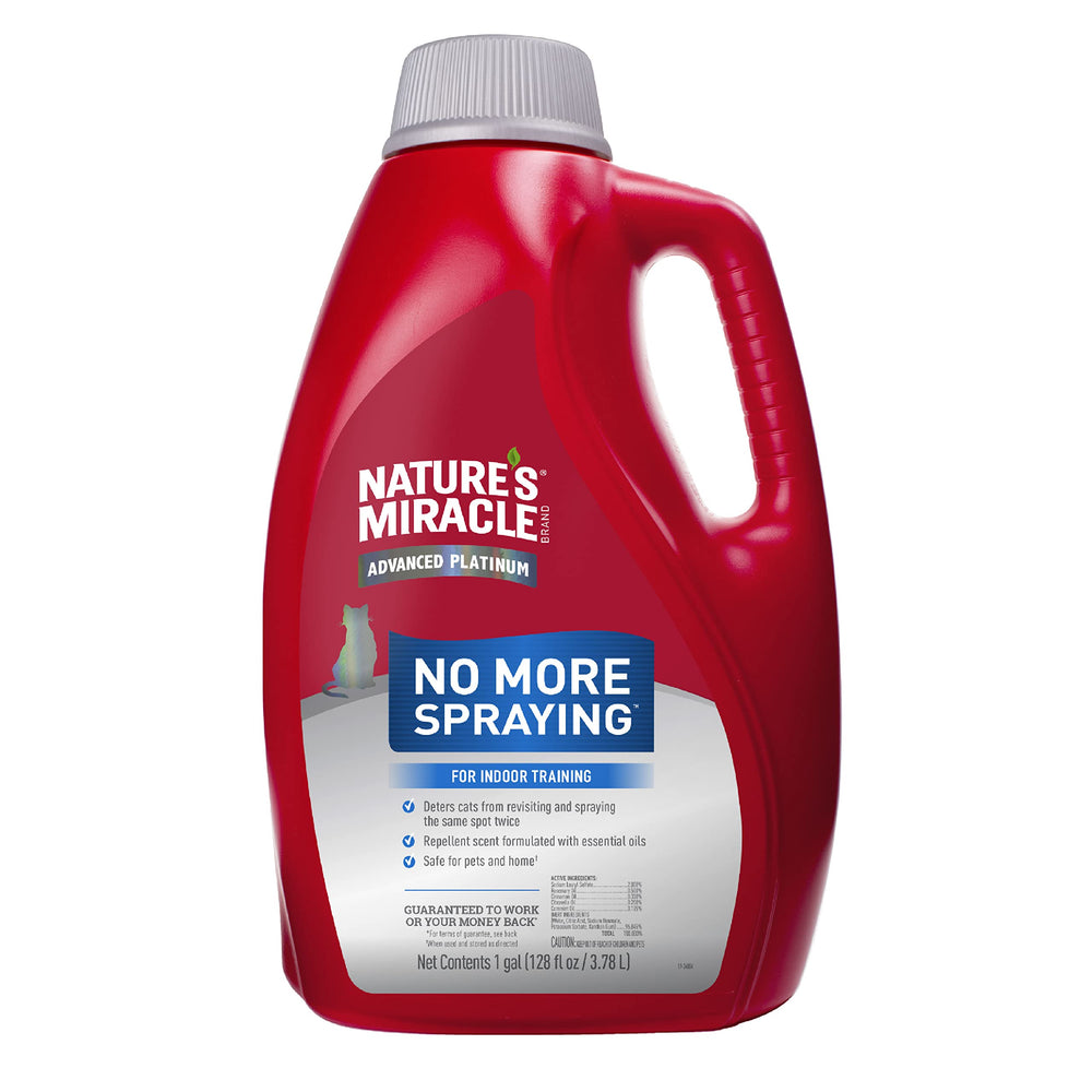 Nature’s Miracle Advanced Platinum, botella de 128 oz para disuadir rociado repetido