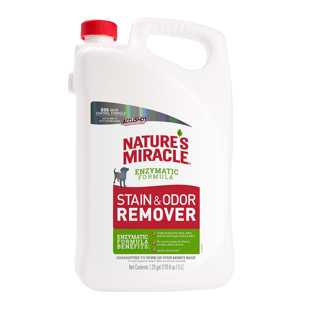 Nature's Miracle remover manchas, enfoque en derrames y manchas difĂciles