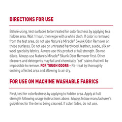 Nettoyage des tapis avec Nature’s Miracle Skunk Odor Remover pour odeur réduite.