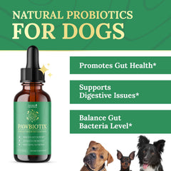 Pawbiotix, gotas en dispensador para dosis diarias y bienestar intestinal canino.