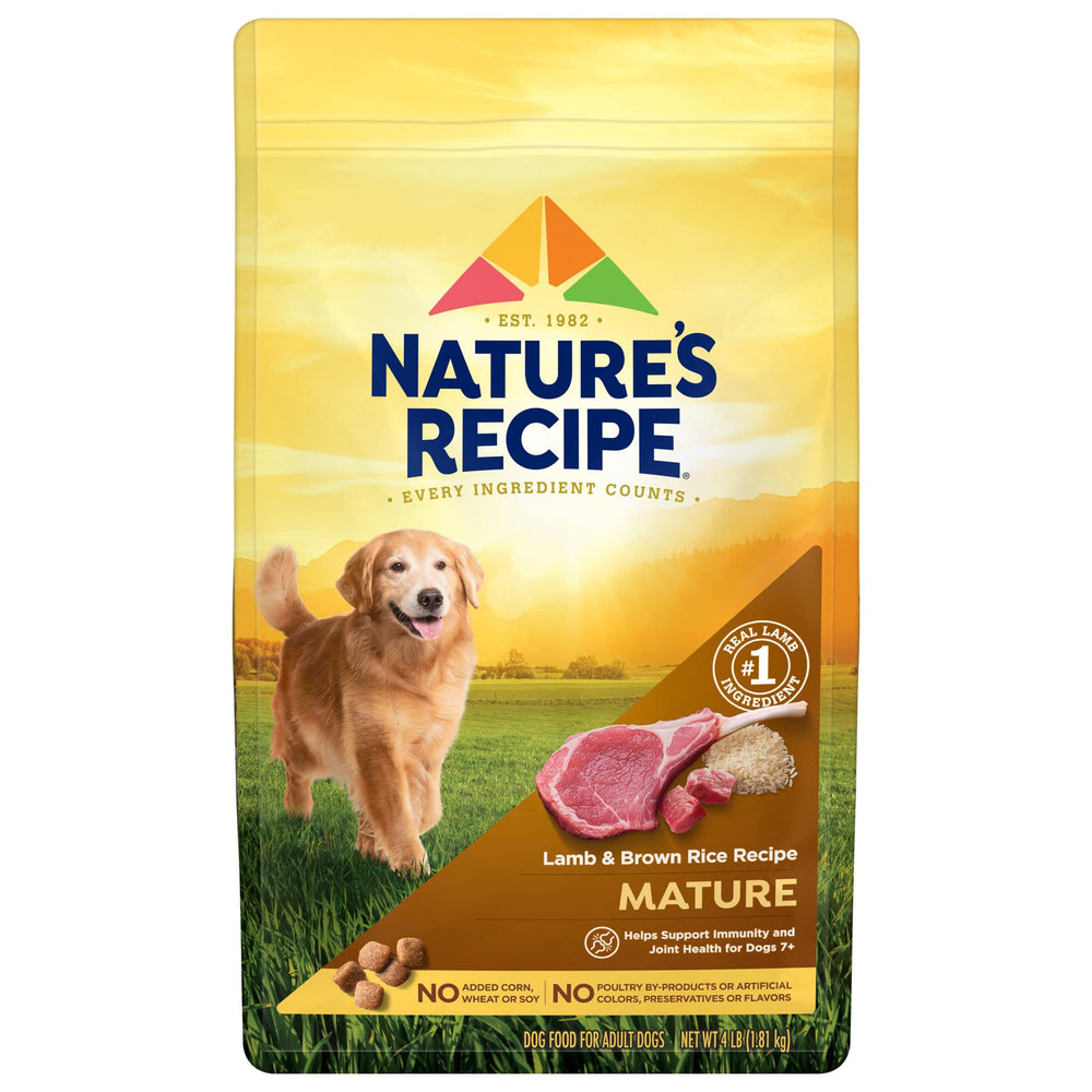 Nature's Recipe cordero maduro y arroz integral, alimento para perros que apoya la digestión saludable