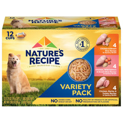 Nature's Recipe pack variado de comida húmeda para perros, lista para servir.