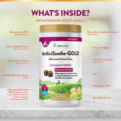 NaturVet ArthriSoothe-Gold con condroitina para lubricación de articulaciones y movimientos.
