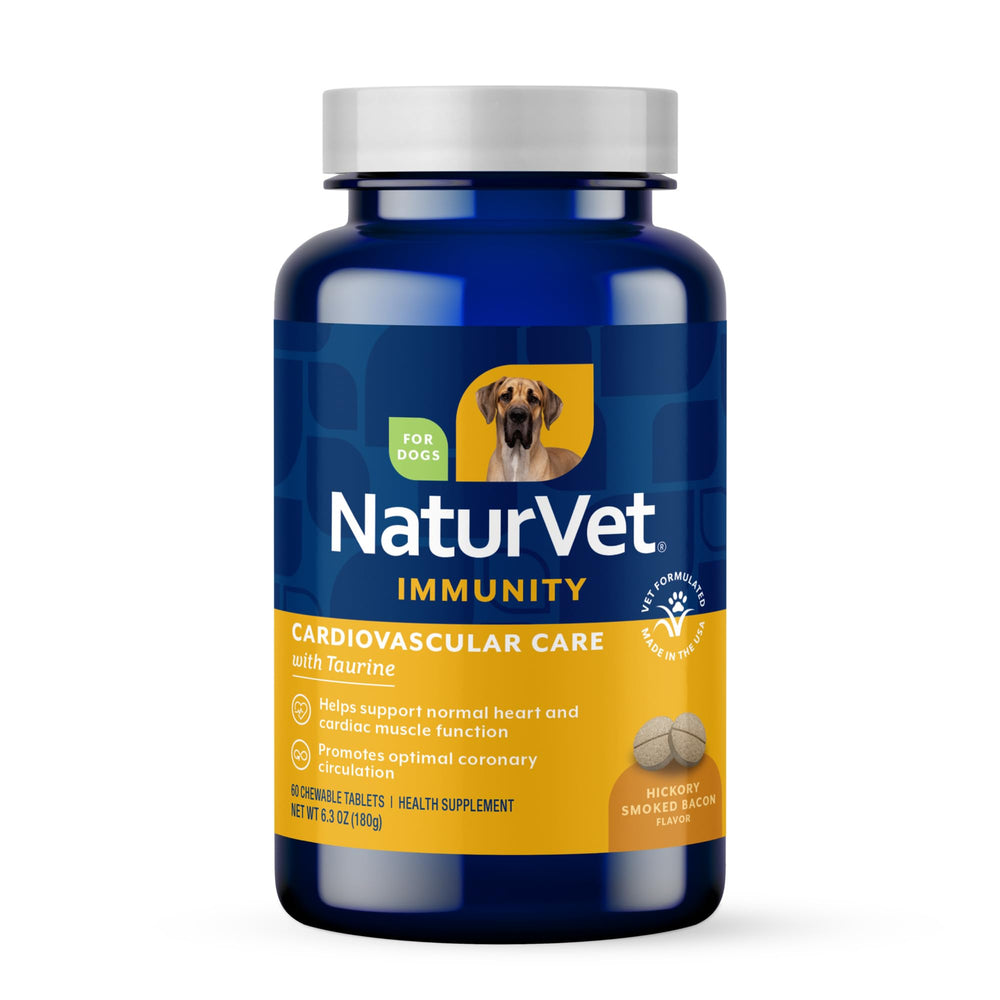 NaturVet Cardiovascular Support, tabletas suaves para perro para una administración fácil y salud cardíaca.