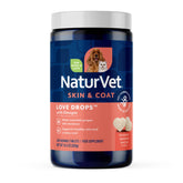 NaturVet Love Drops: botella con omega para piel y pelaje saludables.