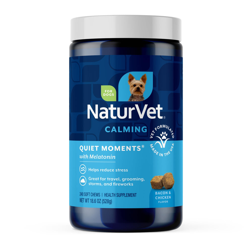 NaturVet Momentos Tranquilos frasco de 240 masticables para perros, calma suave