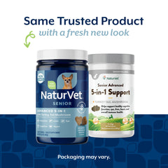 NaturVet Senior Advanced 5-en-1, masticables, sabor agradable para uso diario