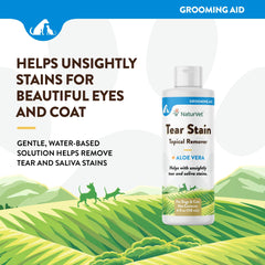 NaturVet Eliminador de manchas por lágrimas con Aloe – reduce manchas de lágrimas en perros