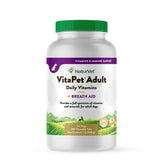NaturVet VitaPet adulto, botella con vitaminas diarias para apoyo nutricional.