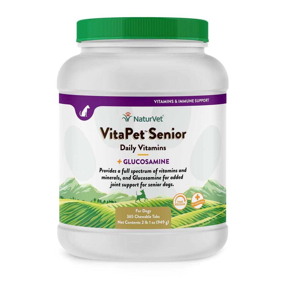 NaturVet VitaPet Senior Tabletas Masticables para perros mayores con glucosamina