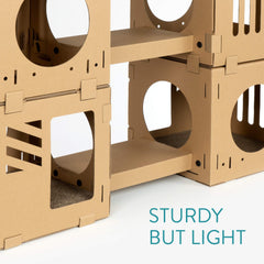 Navaris casa-gato modular: tablero rascador incluido para afilar uñas.