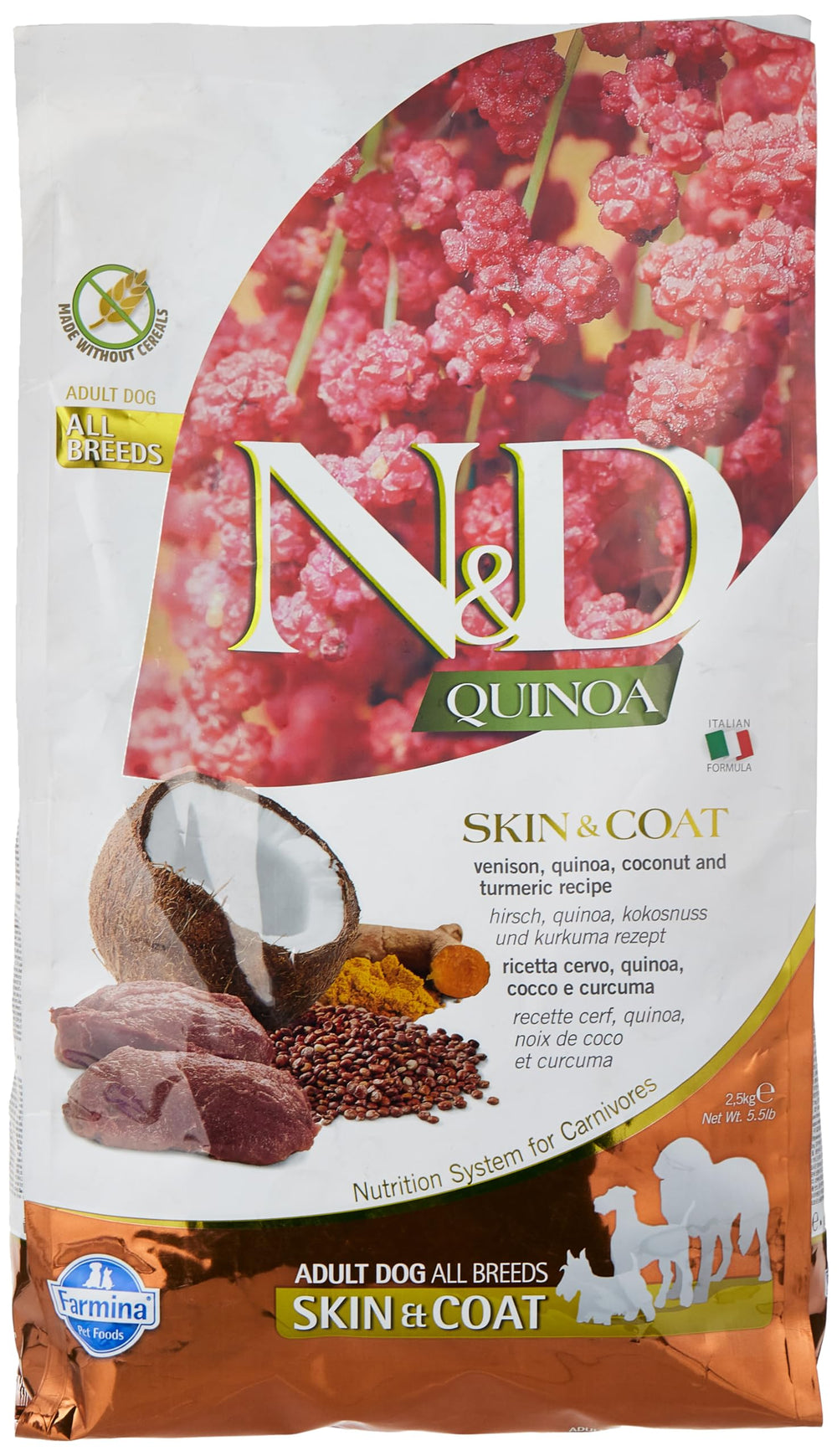 N&D Quinoa SKIN&COAT Venison croquetas: pelaje suave y brillo