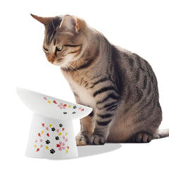 Necoichi comedero elevado para gatos, inclinación 15°, mayor comodidad