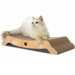 Necoichi Premium Comfort Series rascador-curvado para gatos grandes, descanso cómodo.