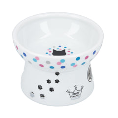 Necoichi cuenco elevado para gatos, puntos coloridos, cómodo para comer y beber