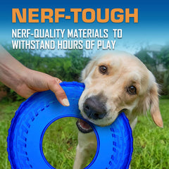 Nerf Dog Tire Flyer disco volador azul translúcido para piscina
