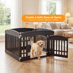 NEWBULIG cerco compacto para mascotas con 4 paneles, ideal para espacios pequeños.
