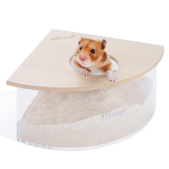 Caja de baño triangular Burlywood de Niteangel para hámsters, facilita colocar en la esquina
