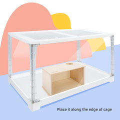 Niteangel caja visible, salida superior, acceso cómodo para el hamster.