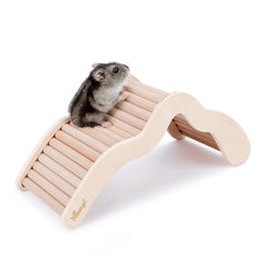 Niteangel Puente-Escalera para hámster con madera natural, ideal para juego y exploración