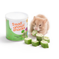 Niteangel snack de okra liofilizada en empaque, ideal para recompensar pequeñas mascotas.