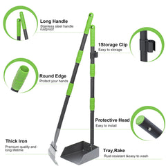 Niubya recolector de heces, manija ergonómica ajustable para uso cómodo.