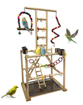 Niwaes estante-juego ave-grande: estimula actividad física con estructura de madera natural