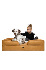 NOAH Y PAW XL, cama de cuero sintético para descanso elegante y cómodo.