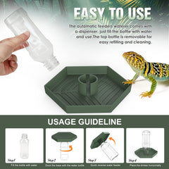 NOMOY dispensador para tortugas con cuenco de agua de uso diario.