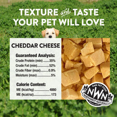Northwest Naturals Queso cheddar de grado humano, ingrediente único para mascotas.