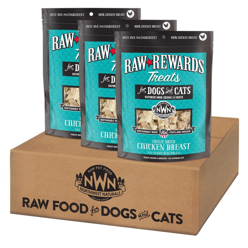 Northwest Naturals trocitos pollo secos: snack crujiente para perros y gatos.
