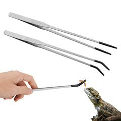 Novery pinzas para reptiles, punta recta de 10-6 pulgadas para alimentación precisa.