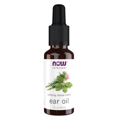 NOW Foods Solutions Aceite para oídos, mezcla herbal, limpieza suave del canal auditivo.
