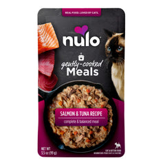Nulo comidas cocidas suavemente con salmón y atún, bolsa 24 lista para servir.