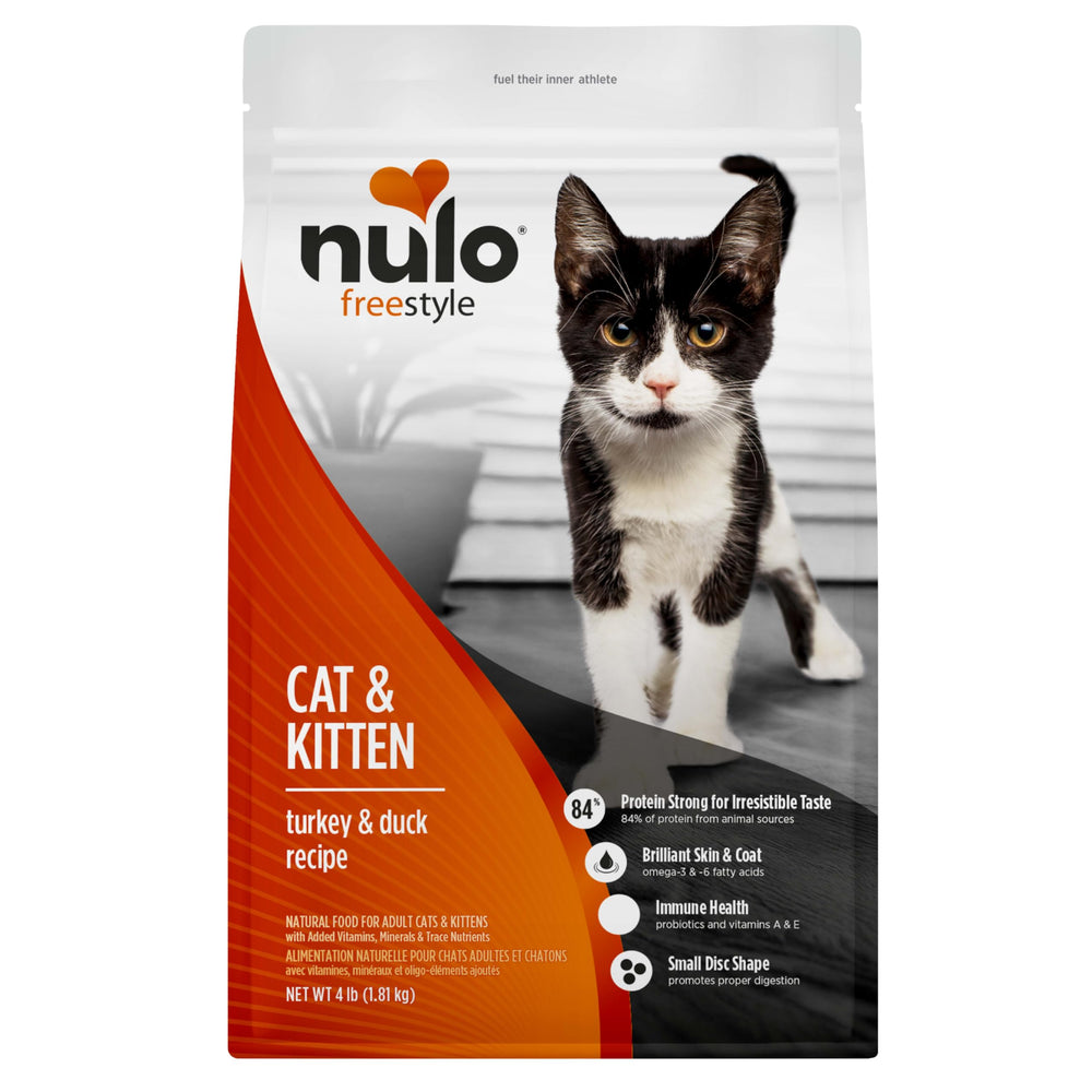 Nulo Freestyle bolsa 4lb con pavo y pato, nutrición equilibrada para gatos